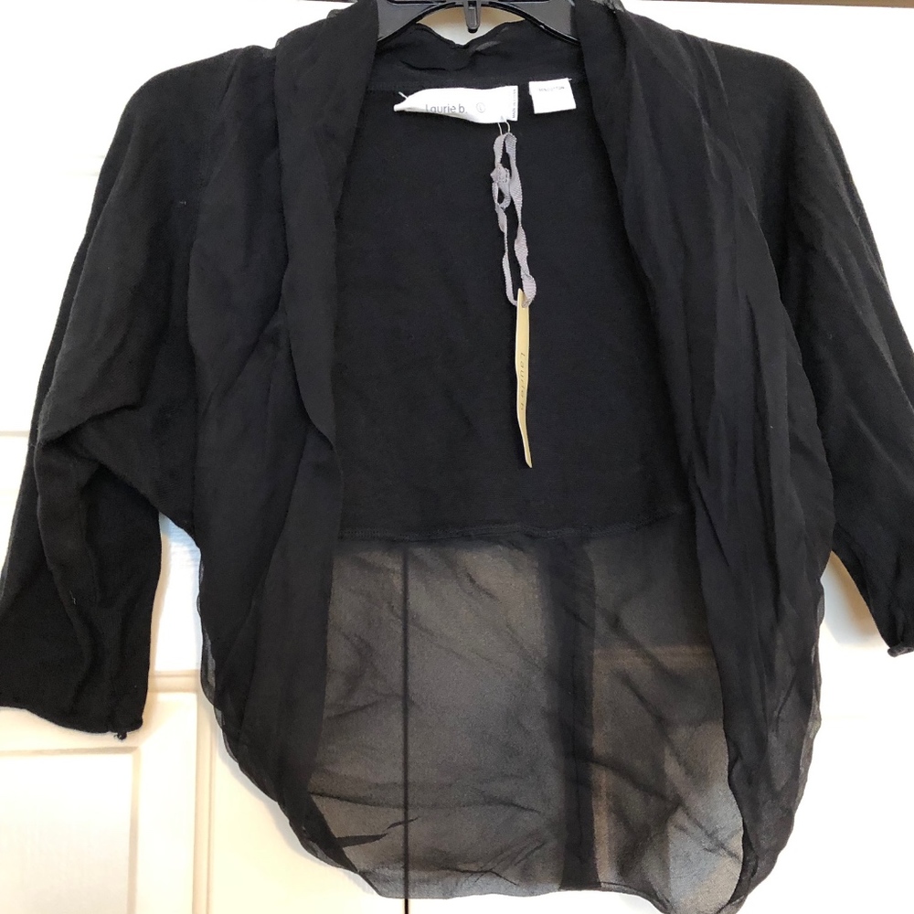 Laurie B. Black Shrug 3/4 sleeve.  Large